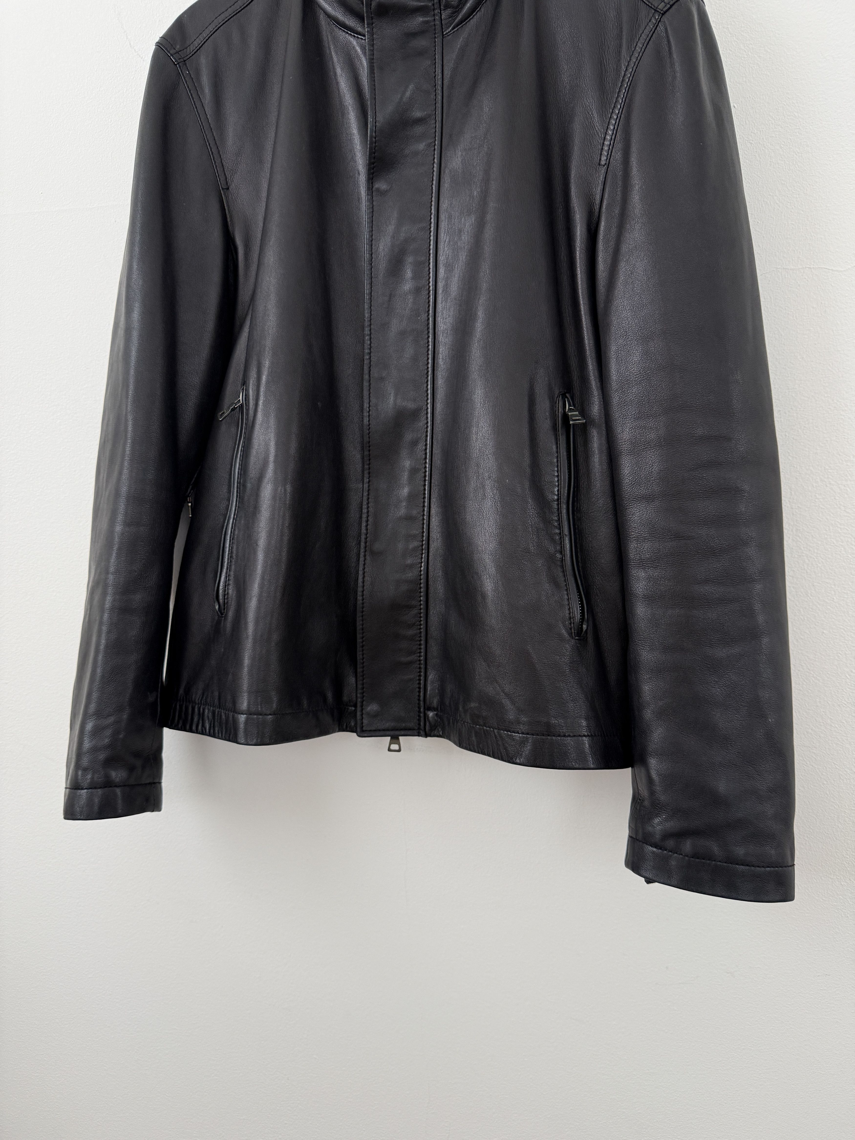 Prada 2000s Leather Moto Jacket Size US L / EU 52-54 / 3 - 8 Thumbnail