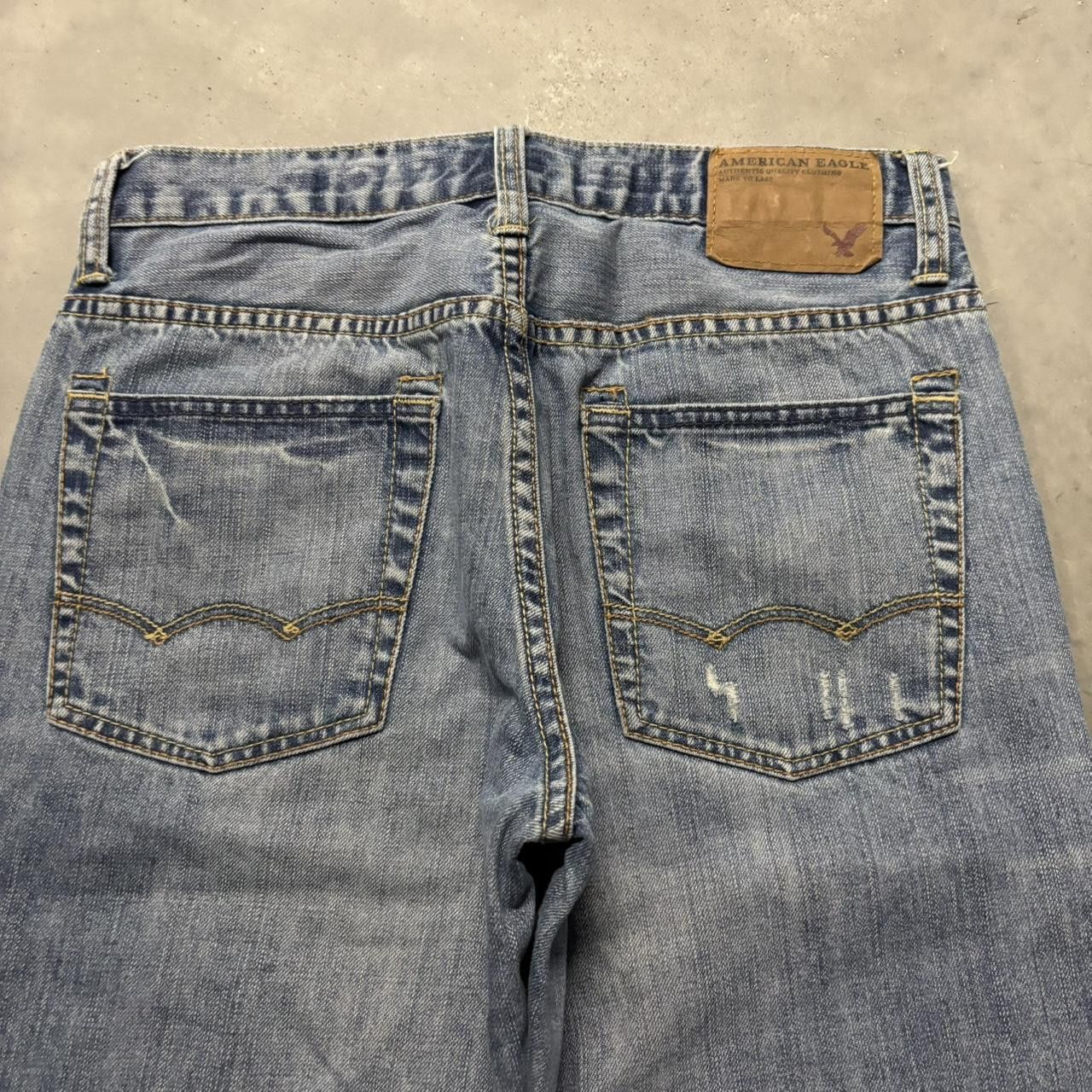Japanese Brand × Vintage Crazy Vintage Y2K/2000s Grunge Faded Medium Wash Bootcut Denim Jeans! Size US 29 - 7 Thumbnail