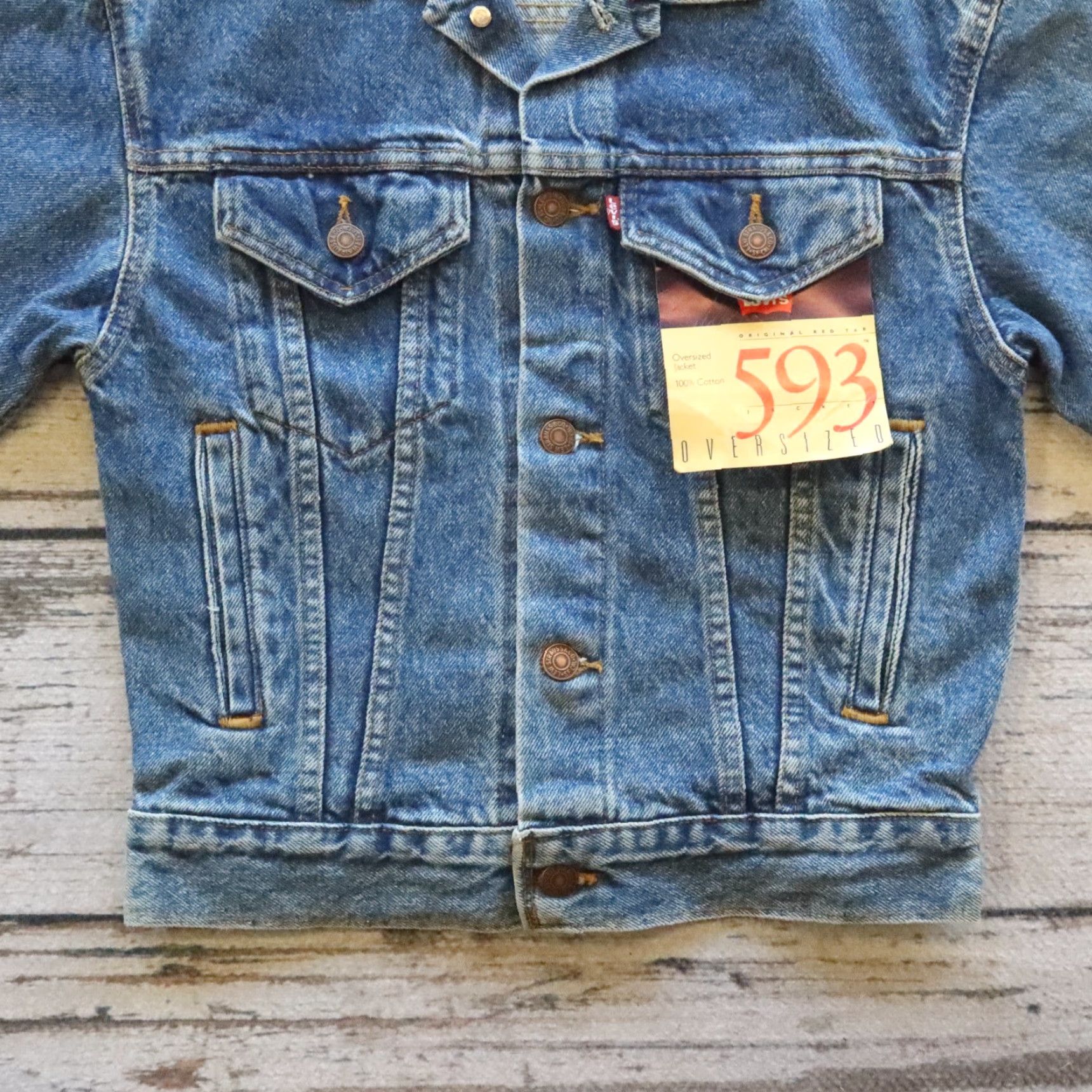 Levi's Vintage Levi's Trucker Jacket S Blue Denim Motorcycle Jacket Mens Levi's Trucker 593 Denim Jacket Size US S / EU 44-46 / 1 - 4 Thumbnail