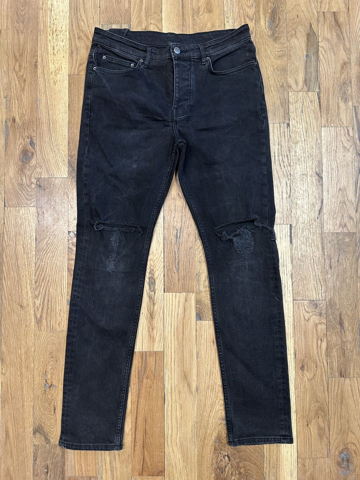 Ksubi Ksubi Knee Rip Plain Black Denim Jeans Size 32 Size US 32 / EU 48 - 1 Thumbnail