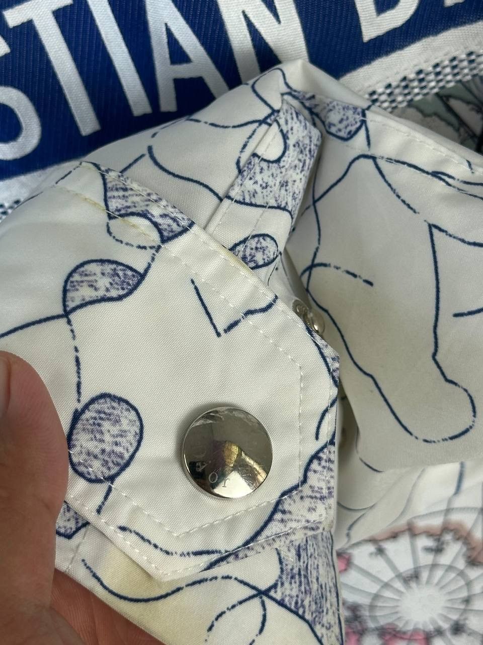Christian Dior Monsieur White and Blue Printed Around The World Anorak Coat S, 2020 Size US M / EU 48-50 / 2 - 10 Thumbnail