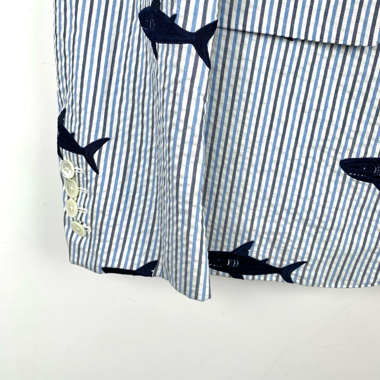 Thom Browne Thom Browne Cotton Jacket with Shark Embroidery (Size 0/XS) Size XS / US 0-2 / IT 36-38 - 6 Thumbnail