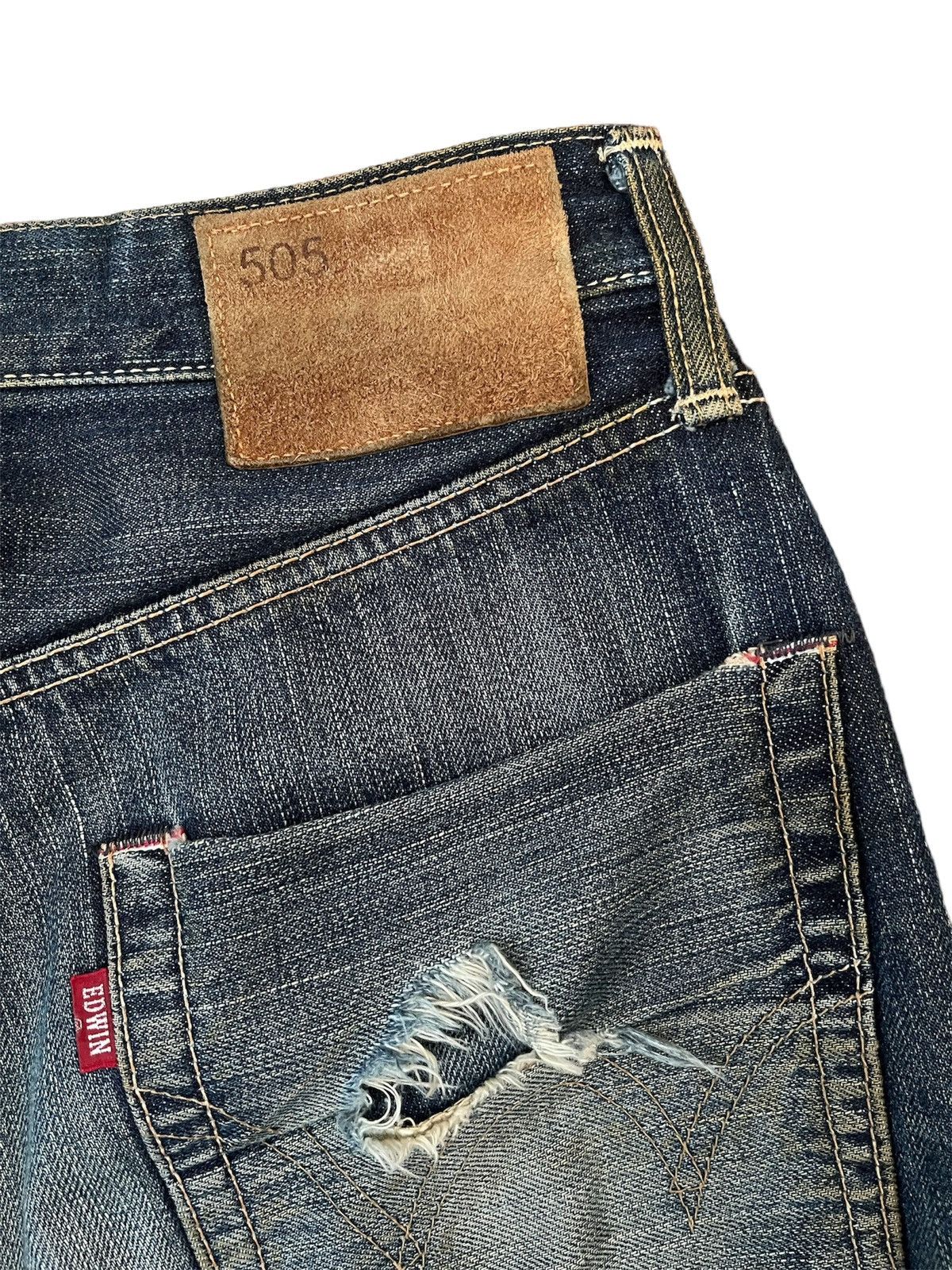 Iron Heart Selvedge Jeans Edwin 505s Red Line Distressed Denim Momotaro Size US 29 - 11 Thumbnail