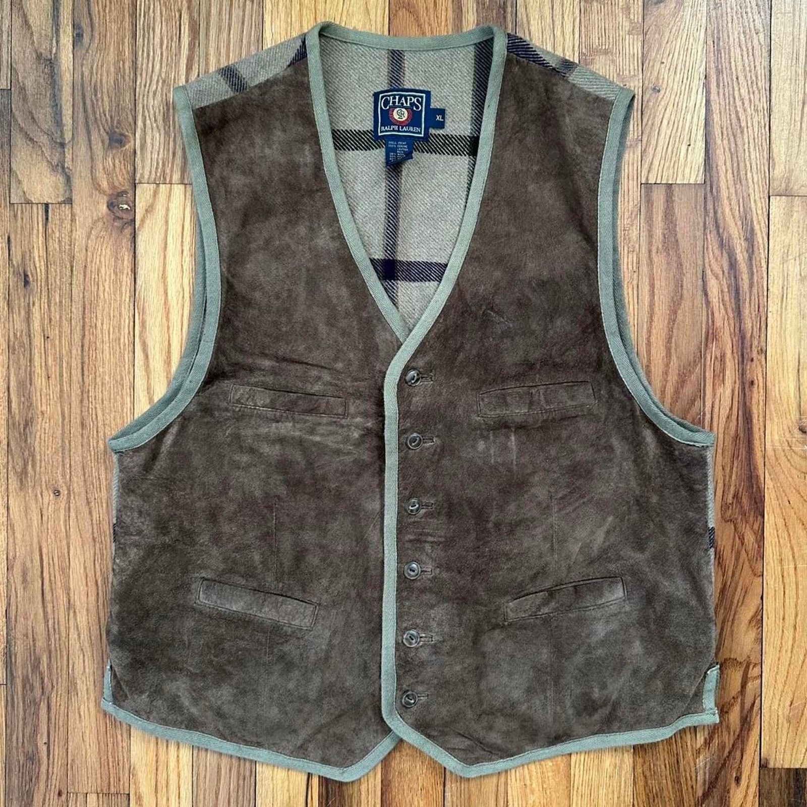 Chaps Ralph Lauren × Vintage Vintage Chaps Ralph Lauren Wool Leather ...