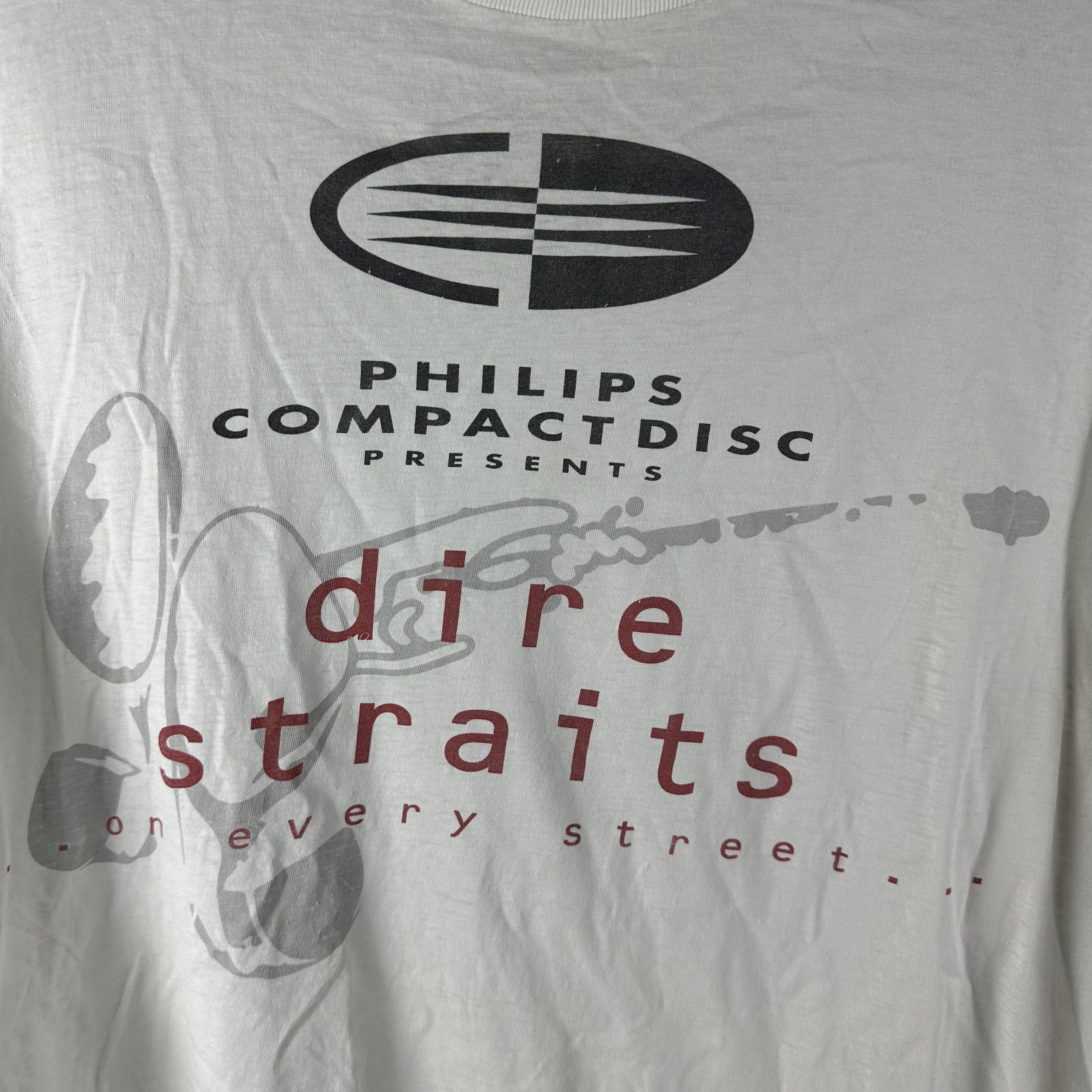 Vintage ​​​​90s Dire Straits On Every Street Tour Concert T-shirt Size US XL / EU 56 / 4 - 2 Thumbnail