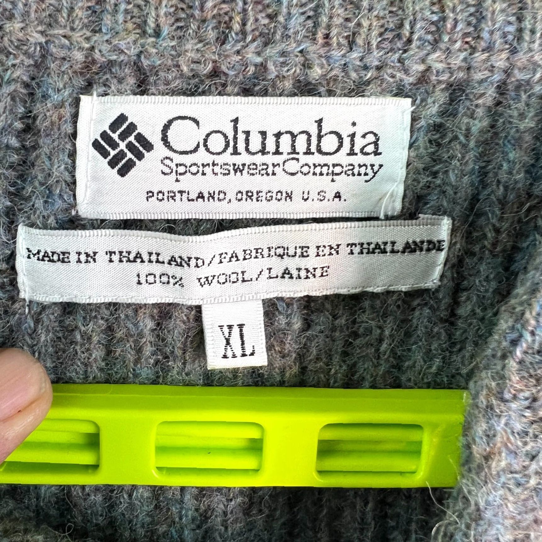 Vintage Columbia Mens Henley Gray Pullover Sweater XL Knit Crew Neck Button Accents Winter Casual Solid Wool Knit Style Pullover Regular Fit Size US XL / EU 56 / 4 - 4 Thumbnail