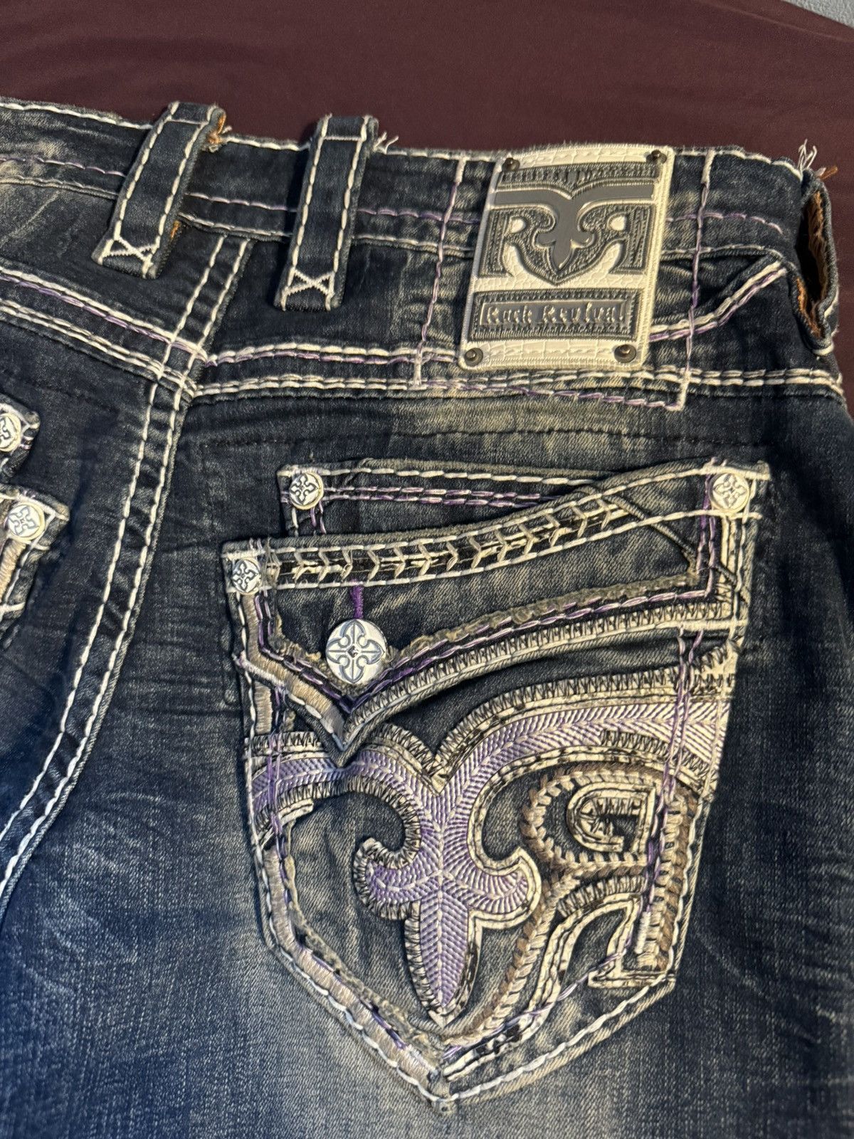 Rock Revival Rock revival jeans mens size 30 purple stitching Size US 30 / EU 46 - 1 Thumbnail