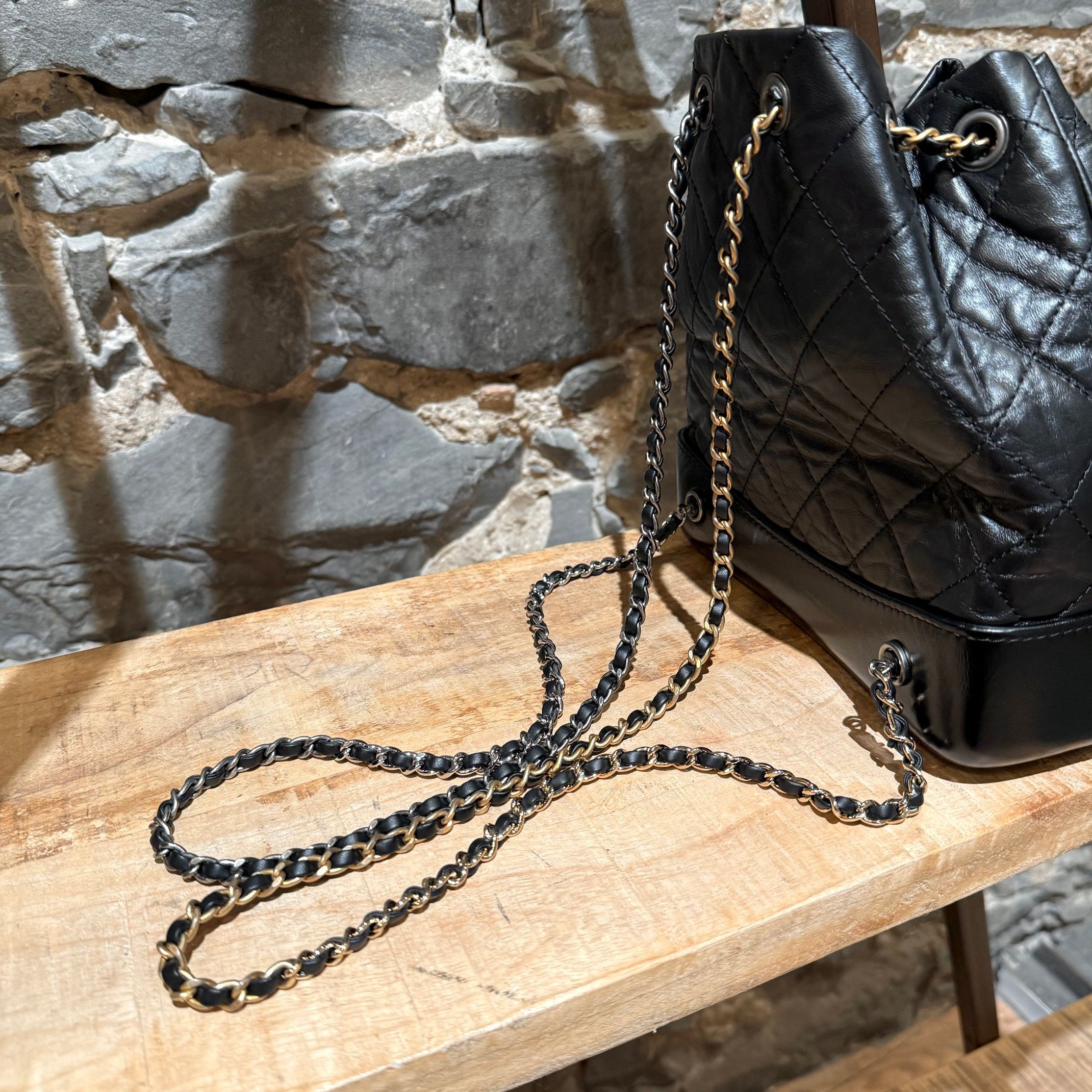 Chanel Chanel Black Lambskin Small Gabrielle Backpack Bag Size ONE SIZE - 9 Thumbnail