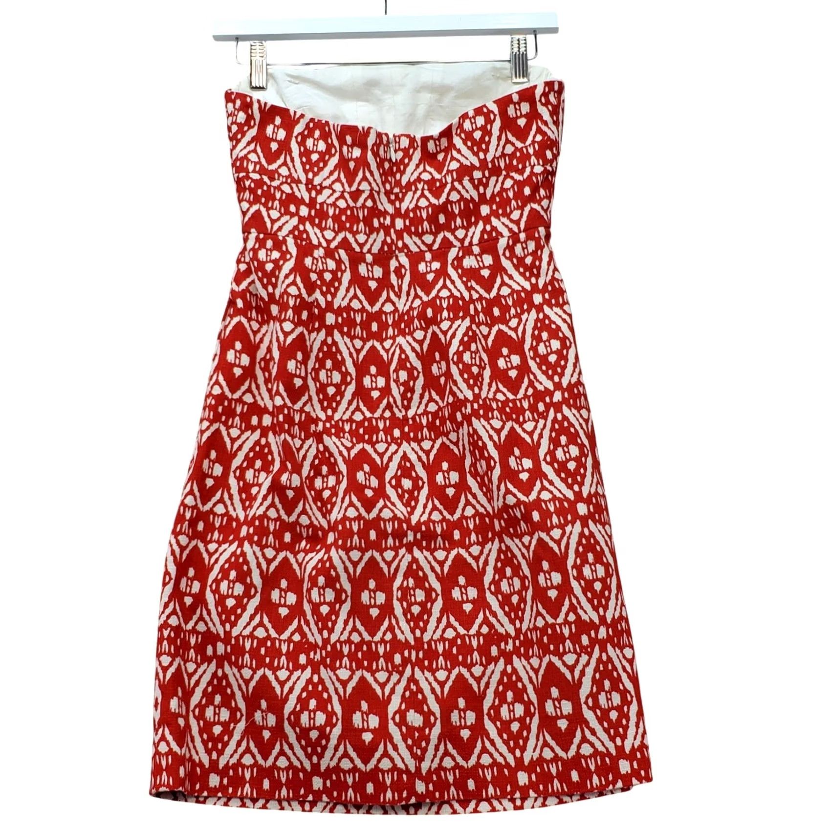 j crew red strapless dress J. 100% Linen Constellation Fully Lined Pockets! Size 0 J.Crew Dress Womens 0 Red