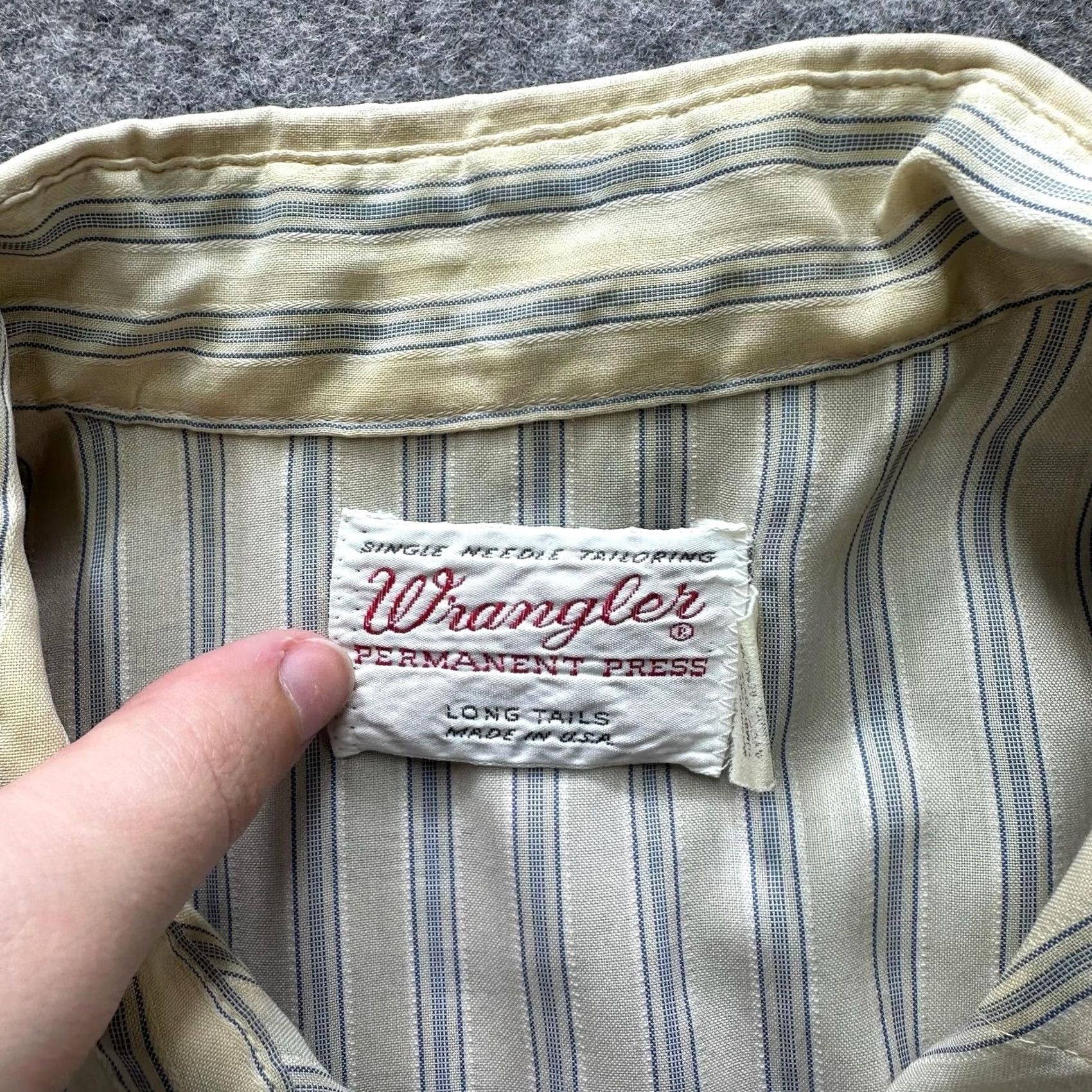 Wrangler Vintage Wrangler Shirt Mens M White Striped Western Snap Button Long Tails USA Size US M / EU 48-50 / 2 - 4 Thumbnail