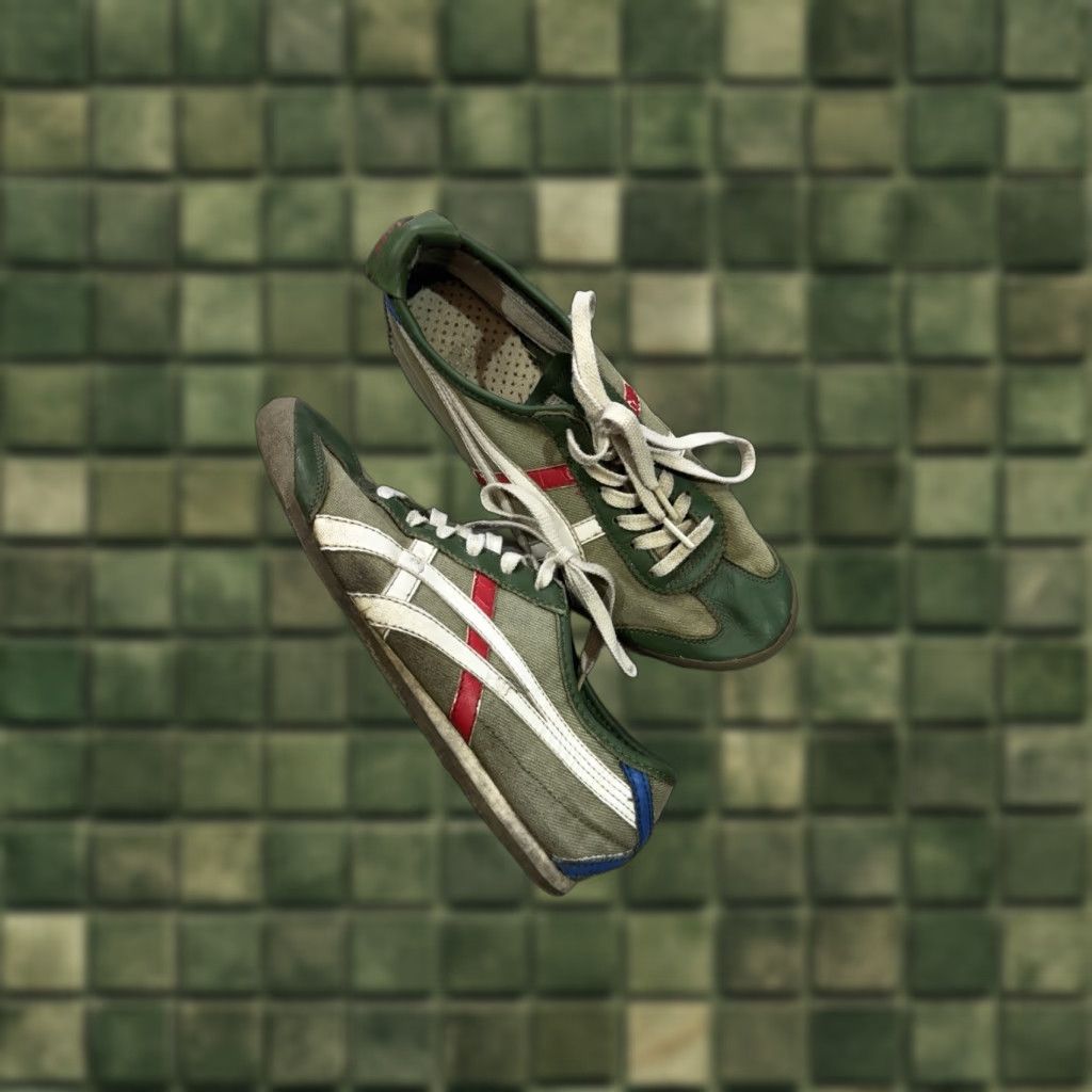 Onitsuka Tiger Onitsuka Tiger Serrano HQ305 Sneaker Army Green/White/Red Unisex Adults US 6 EU 39 Leather/Cotton Shoes Size US 6 / EU 39 - 1 Thumbnail