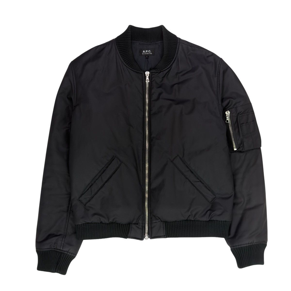 A.P.C. A.P.C. BLACK BOMBER JACKET Size US L / EU 52-54 / 3 - 2 Thumbnail