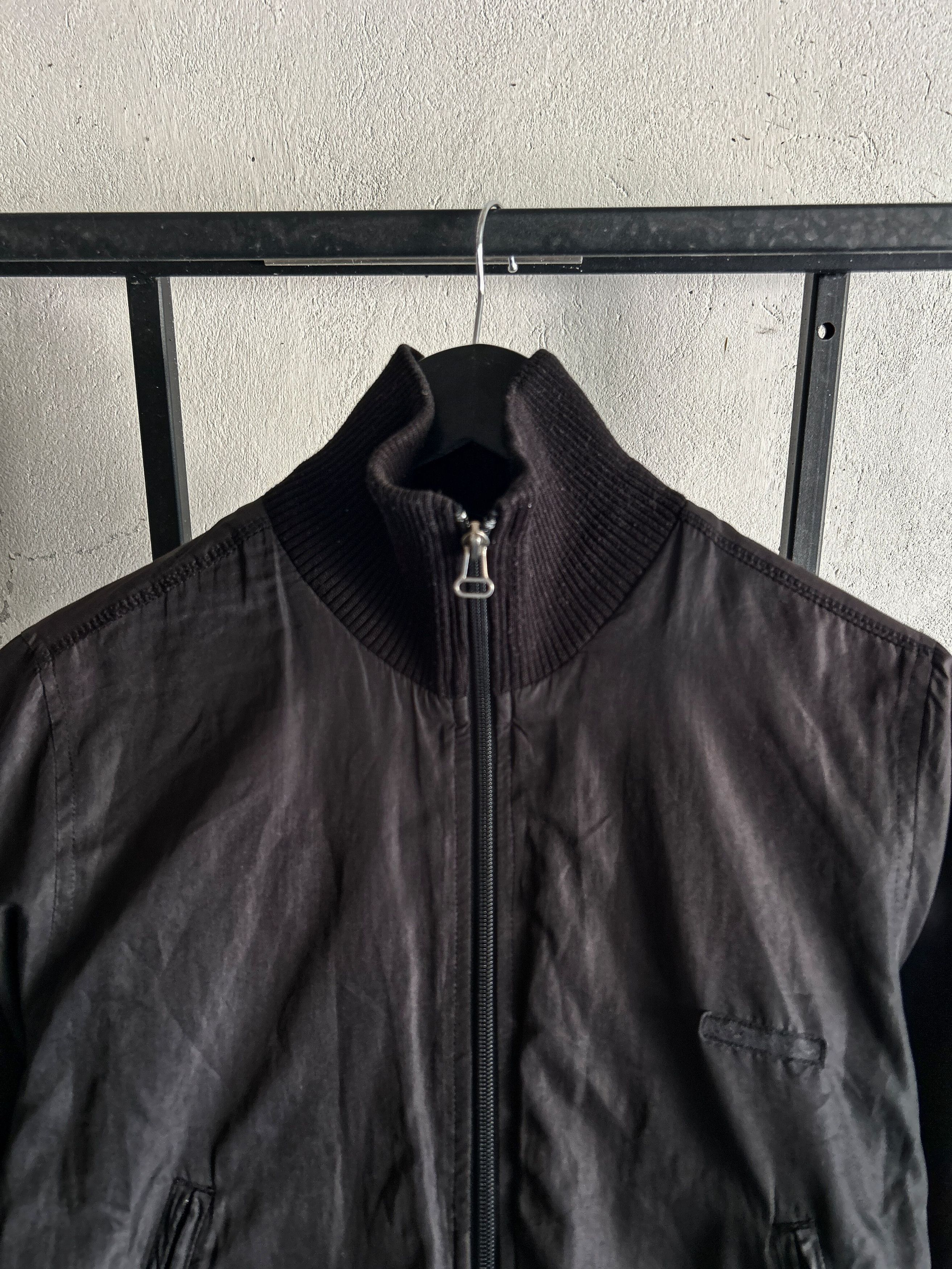 Japanese Brand Minimal Black Bomber Jacket Full Zip Casual Streetwear Style Size US M / EU 48-50 / 2 - 6 Thumbnail