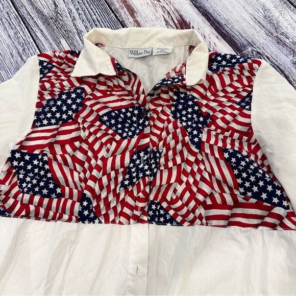 Vintage Vintage Willow Bay Patriotic Flag Wide Sleeve Button Down Sh Size XL / US 12-14 / IT 48-50 - 2 Thumbnail