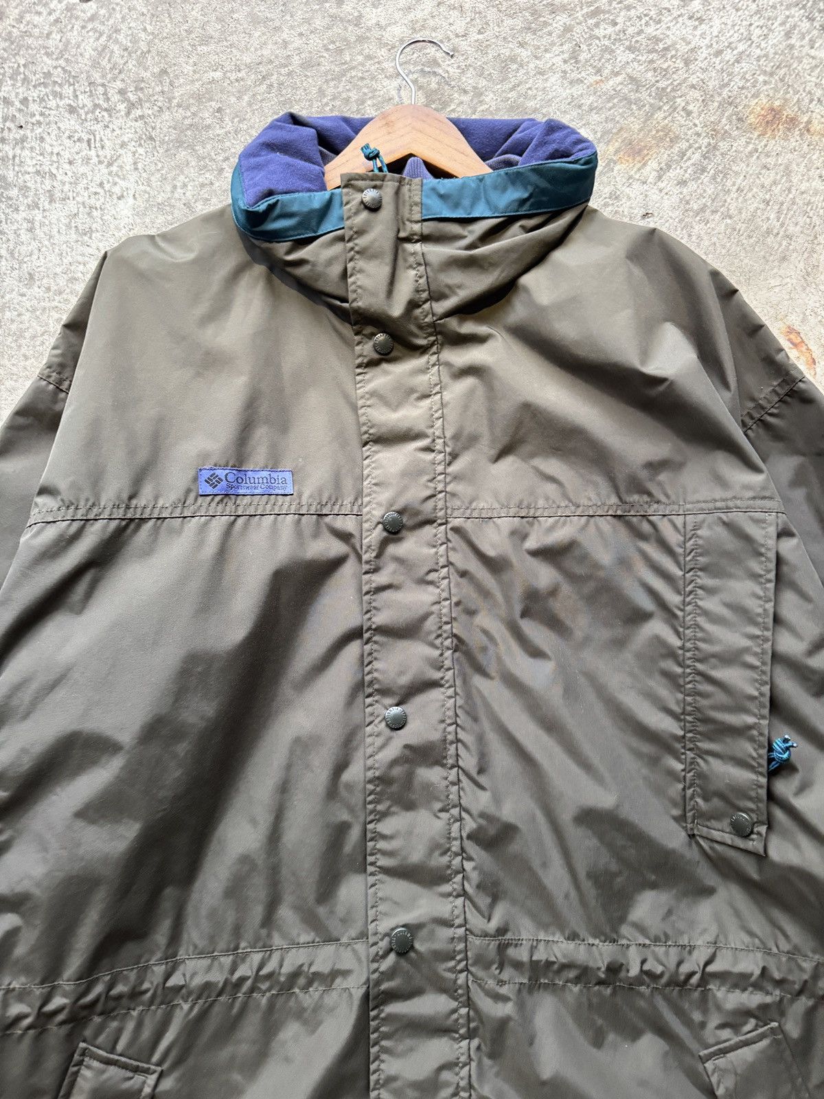 Columbia × Japanese Brand Vintage Y2K Columbia green blue longs peak rain jacket Size US L / EU 52-54 / 3 - 2 Thumbnail