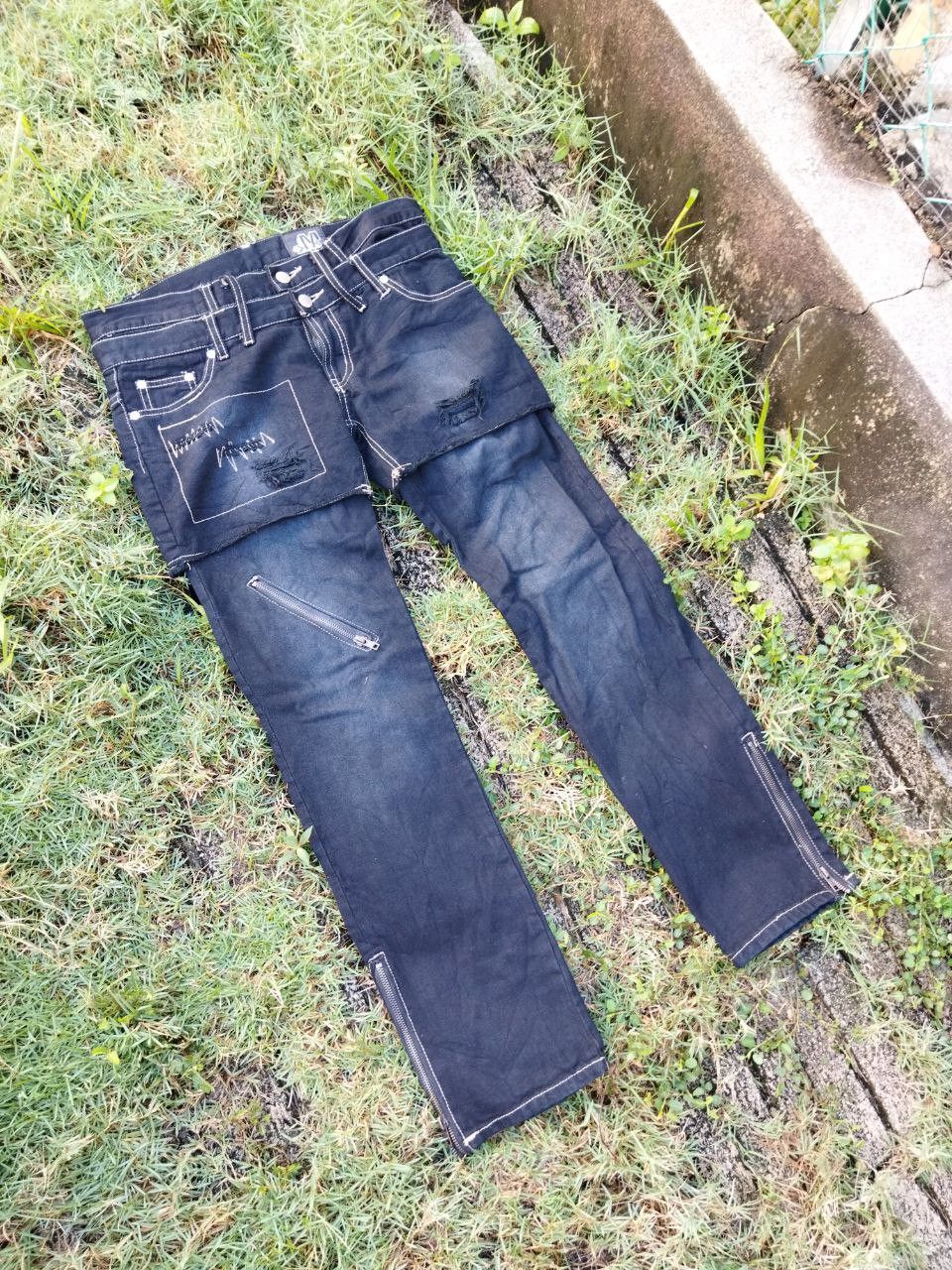 Seditionaries Vintage KMK Japan Double Waist Jeans - Size 1 Size US 33 - 3 Thumbnail