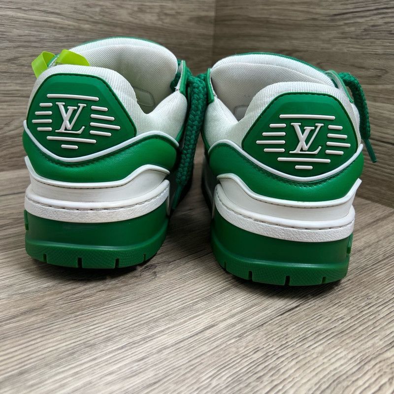 Louis Vuitton Louis Vuitton Trainer Maxi Green and White Sneakers -2508 Size US 8.5 / EU 41-42 - 4 Thumbnail