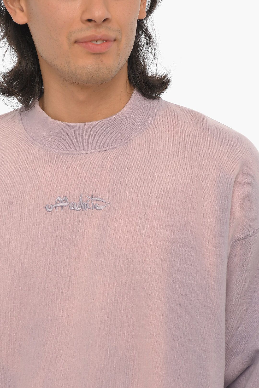 Off-White og1mm0824 Soli Color Laundry Crew-neck Sweatshirt in Purple Size US XXS / EU 40 - 3 Thumbnail