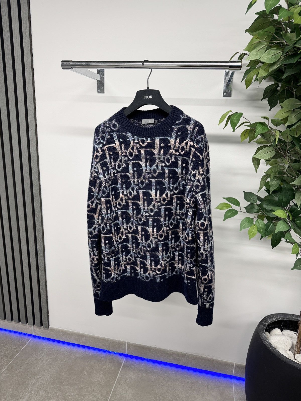 Dior Dior Oblique Wool Jacquard Sweatshirt In Blue RRP £1300 Size US S / EU 44-46 / 1 - 1 Thumbnail