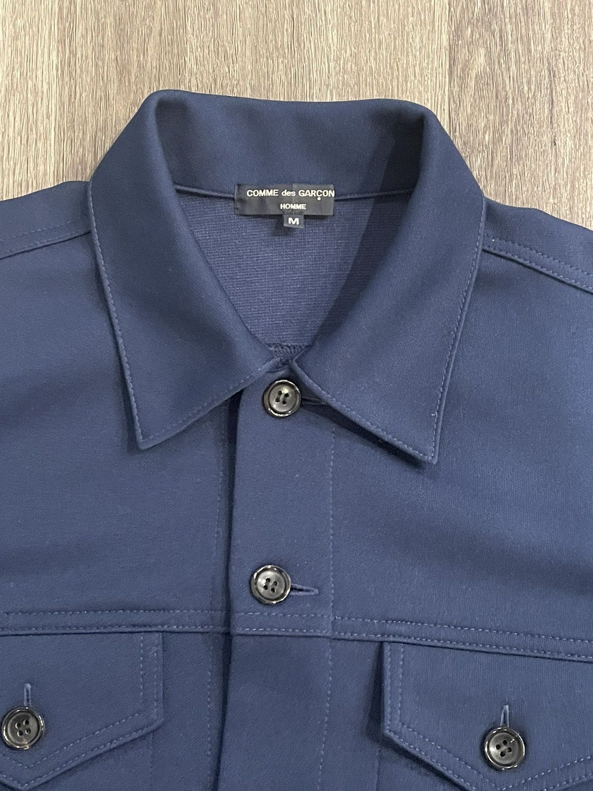 image of Comme Des Garcons x Comme Des Garcons Homme Aw03 Comme Des Garçon Homme Navy Trucker Jacket Very in