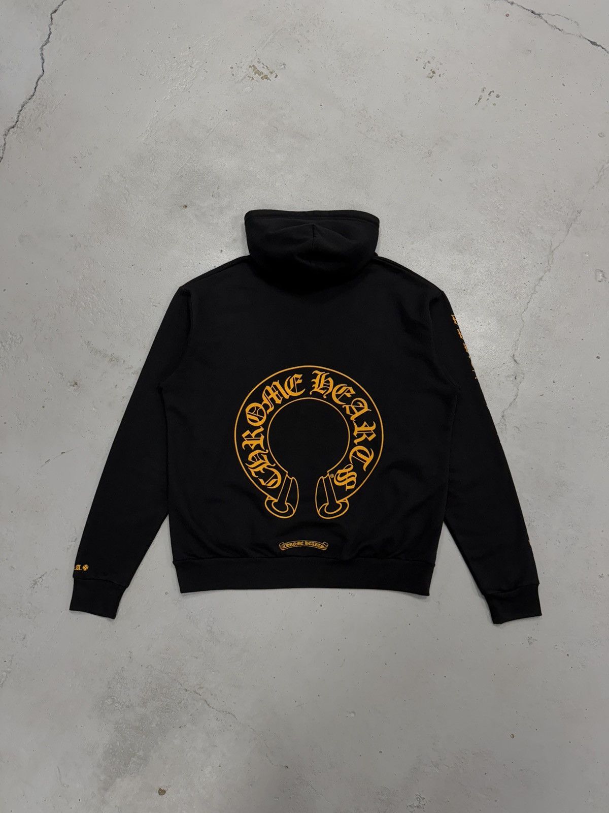Chrome Hearts Online Horseshoe Hoodie Black Yellow Small