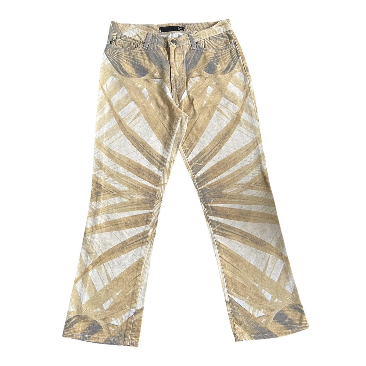 VINTAGE ROBERTO CAVALLI TROPICAL PALM TREE PRINT JEANS Y2k