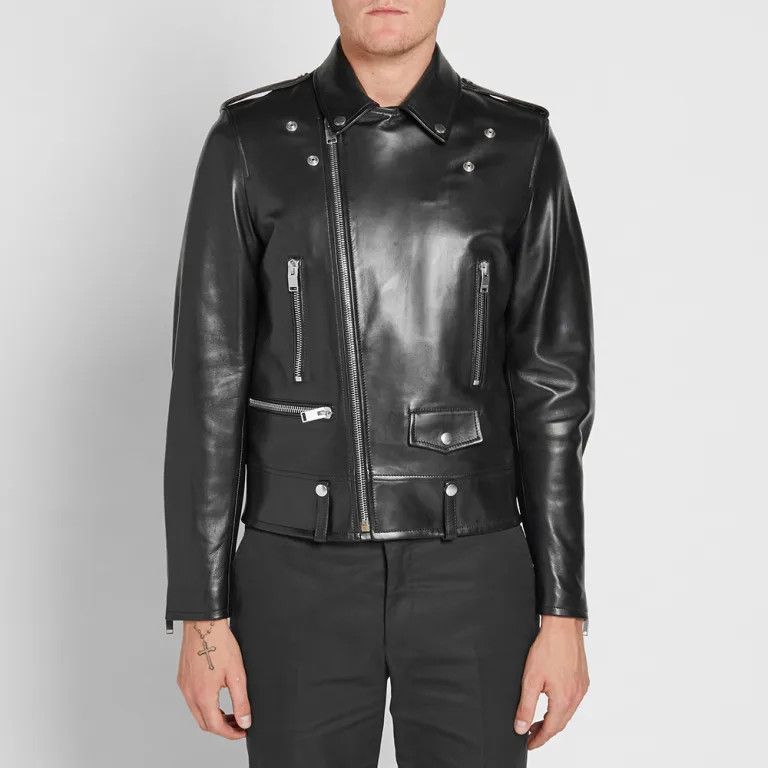 Saint Laurent Paris o1bcso1str0924 Motorcycle Jacket in Black Size US L / EU 52-54 / 3 - 2 Thumbnail