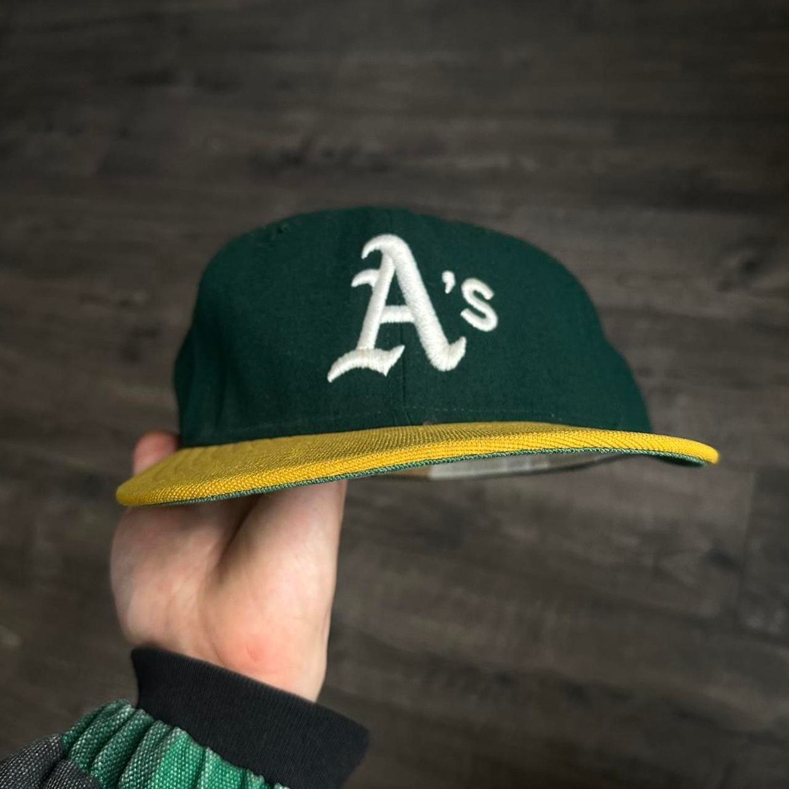 MLB × New Era × Vintage Vintage 70s Wool New Era Oakland A’s Baseball Fitted Cap Hat Size ONE SIZE - 3 Thumbnail