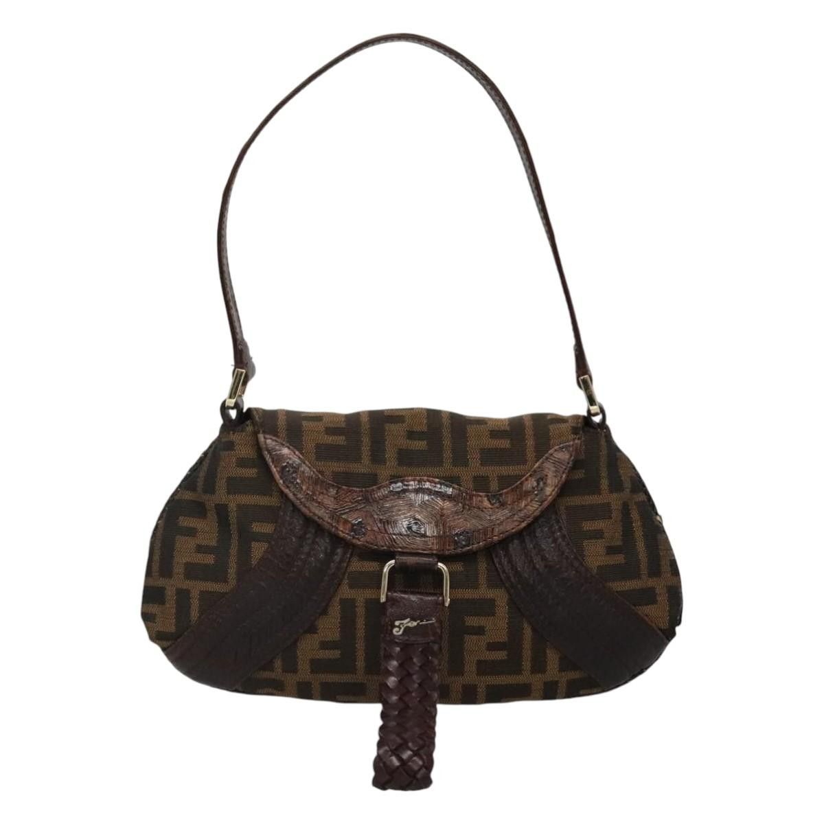 Brown Canvas Shoulder Bag (Pre-Owned)