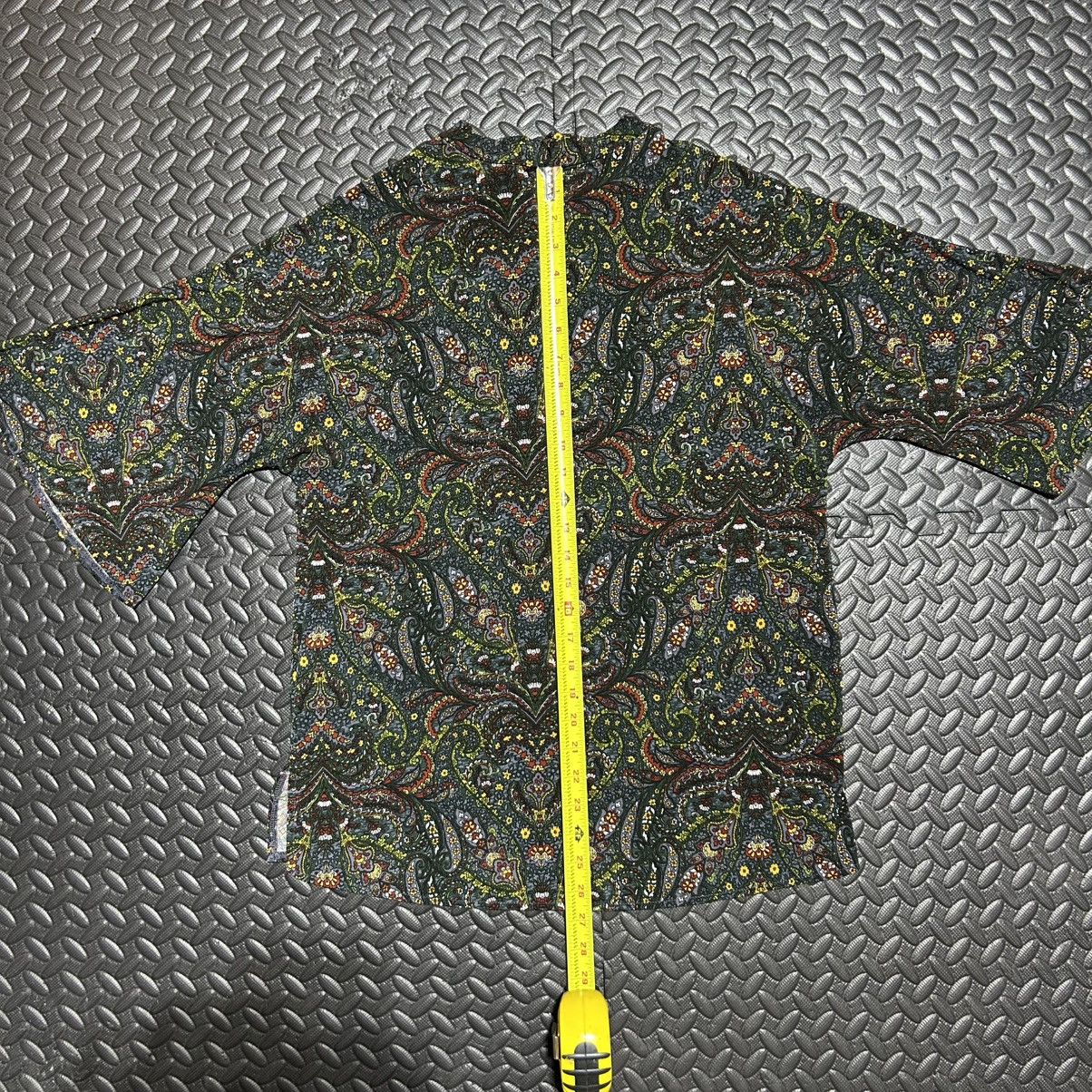 Other Ruff Hewn Grey Blouse Paisley Floral Flared Sleeve Medium Size M / US 6-8 / IT 42-44 - 11 Thumbnail