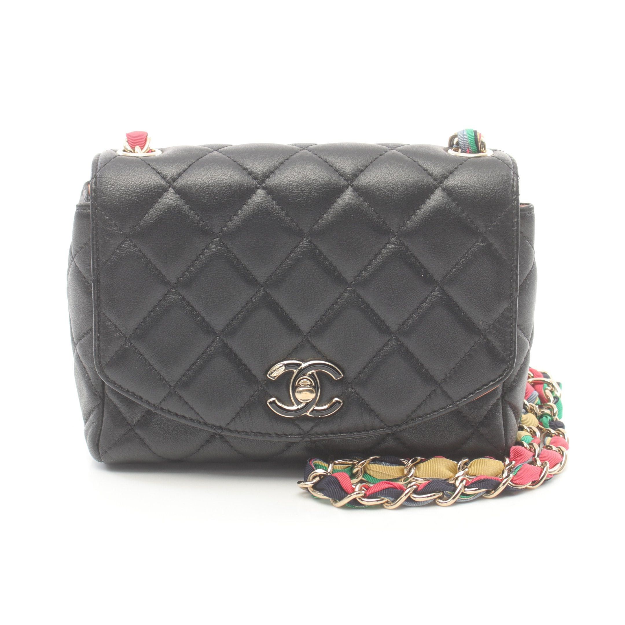 Chanel Chanel Matelasse Chain Shoulder Bag Lambskin Black Gold Hardware Size ONE SIZE - 1 Thumbnail