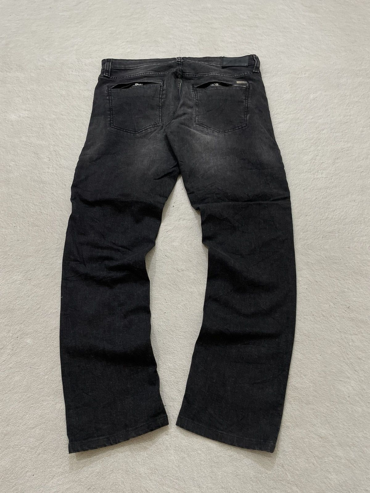 Armani Exchange Armani Exchange Black Biker Jeans w/ Ribbed Knee Panels LGB Size US 34 / EU 50 - 7 Thumbnail