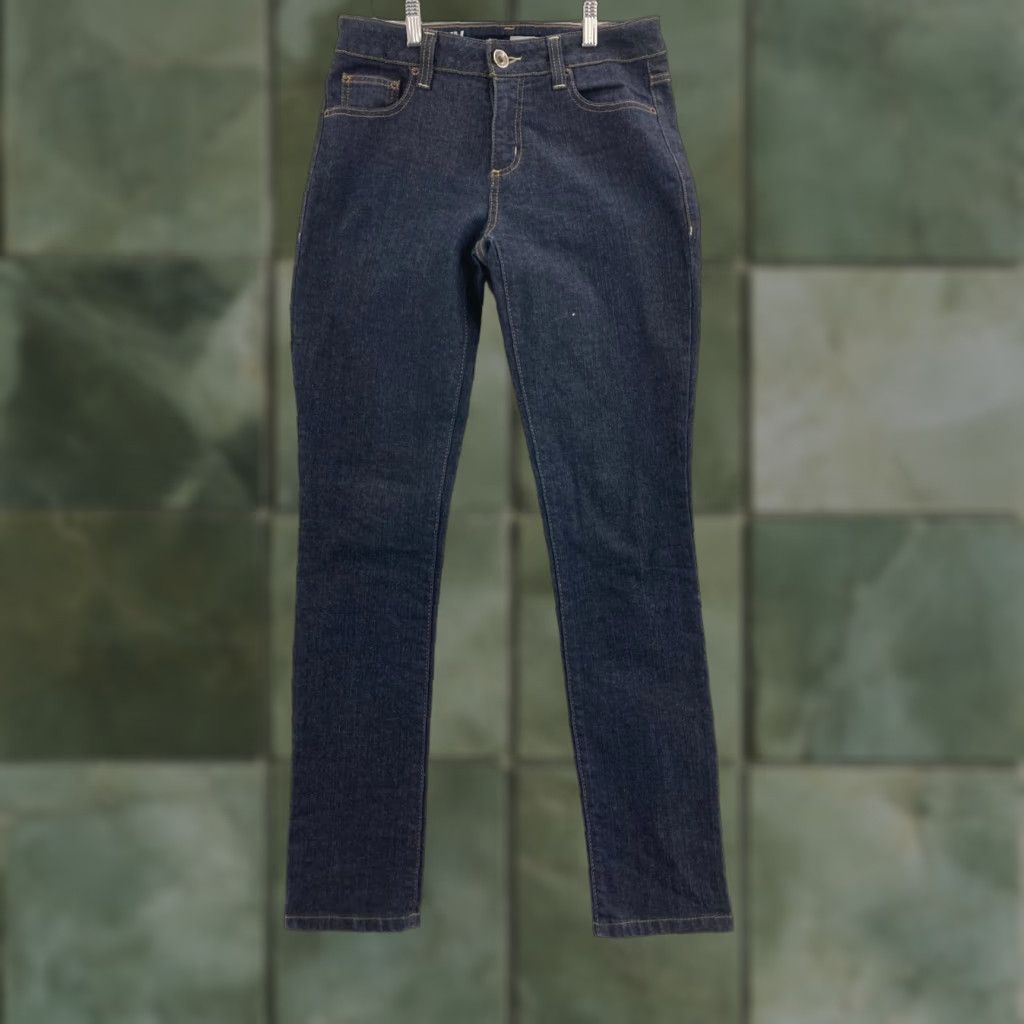 DKNY DKNY Jeans Womens 6R Soho Dark Wash Faux Pockets Denim Regular Straight 29x33 Blue/Dark 90s Bohemian Mens Girls Size 28" / US 6 / IT 42 - 1 Thumbnail