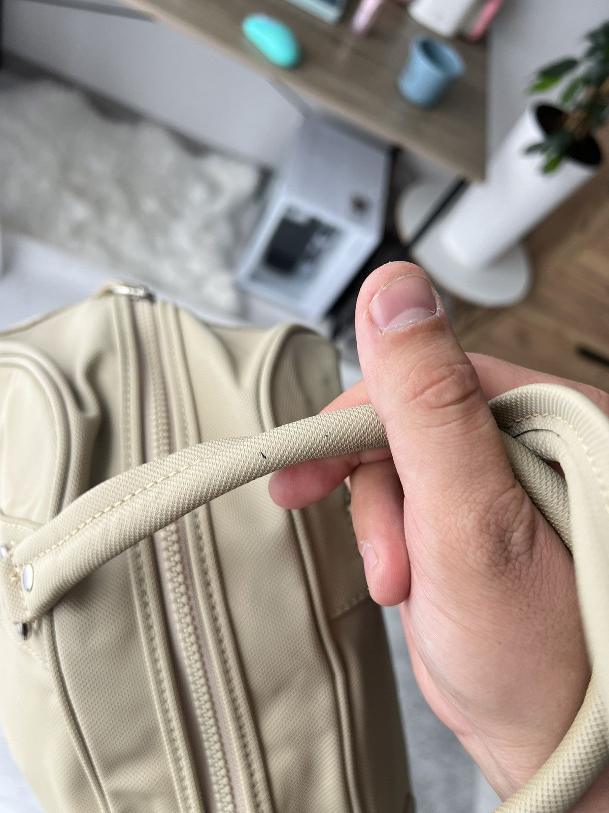 Lacoste 🐊Y2K Lacoste Vintage Bowling Bag Beige Green Croc 2000s Size ONE SIZE - 12 Thumbnail