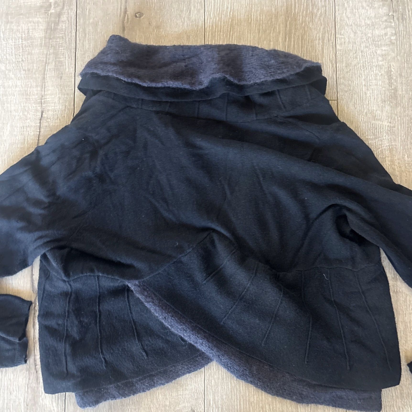 Anthropologie Rosie Neira Knit Cardigan Sweater Womens XS Black Collared Long Sleeve Designer Preppy Size XS / US 0-2 / IT 36-38 - 6 Thumbnail