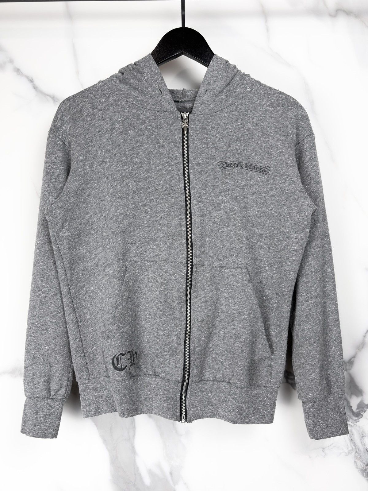 Chrome Hearts Chrome Hearts Fleur Logo Silver Dagger Zip Up Hoodie Black Size S / US 4 / IT 40 - 1 Thumbnail