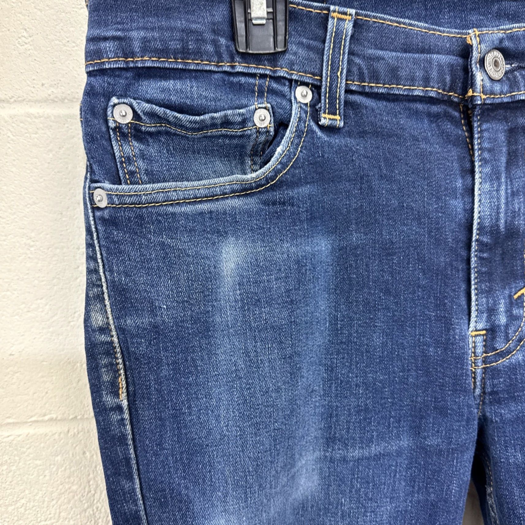 Levi's Levi's Men's Skinny Jeans Cotton Blend 33x32 Blue 511 Zipper Solid Denim Retro Streetwear Size US 33 - 3 Thumbnail