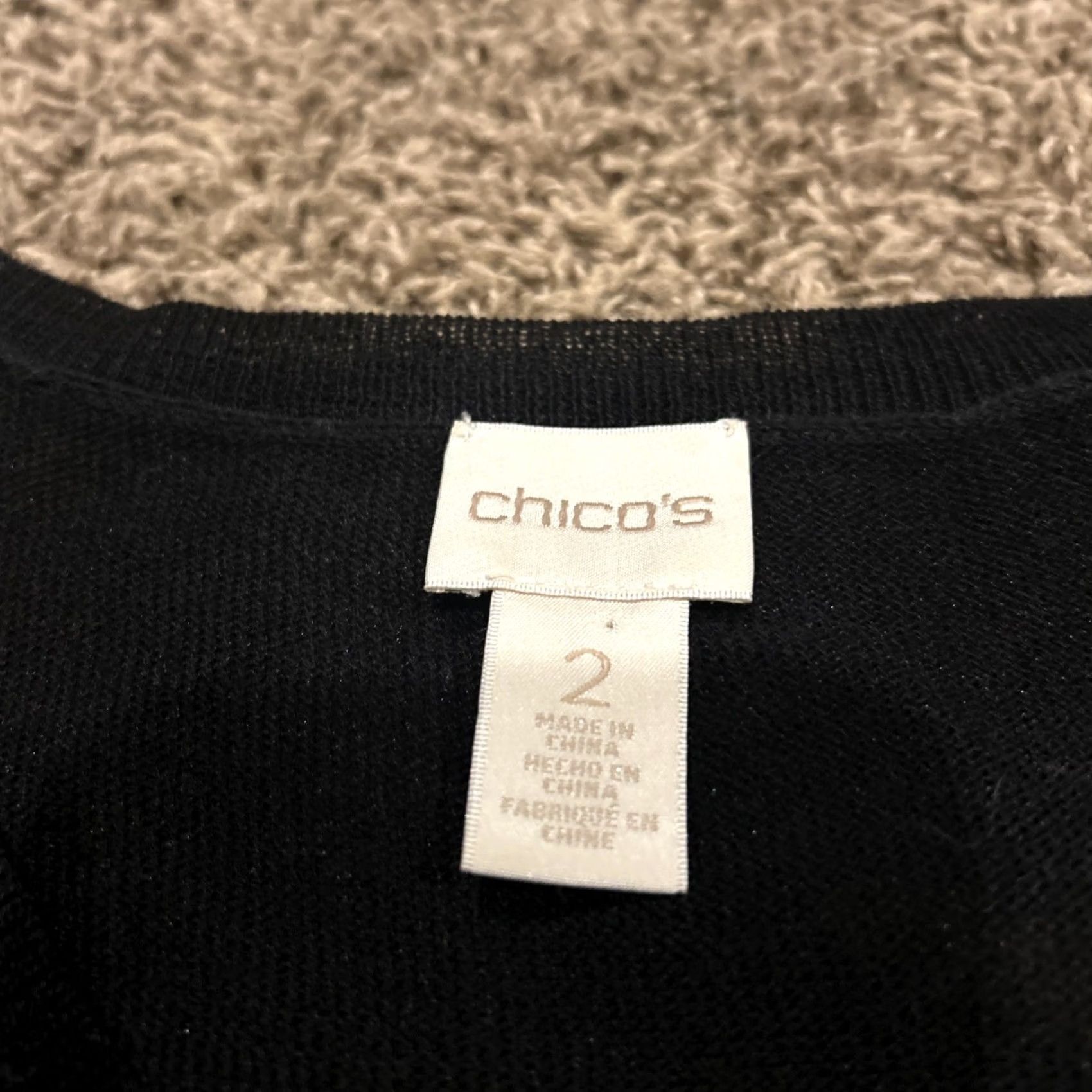 Vintage Chicos Blouse Shirt Womens Sleeveless Round Neck Rayon Blend Black 2 XS? Size XS / US 0-2 / IT 36-38 - 2 Thumbnail