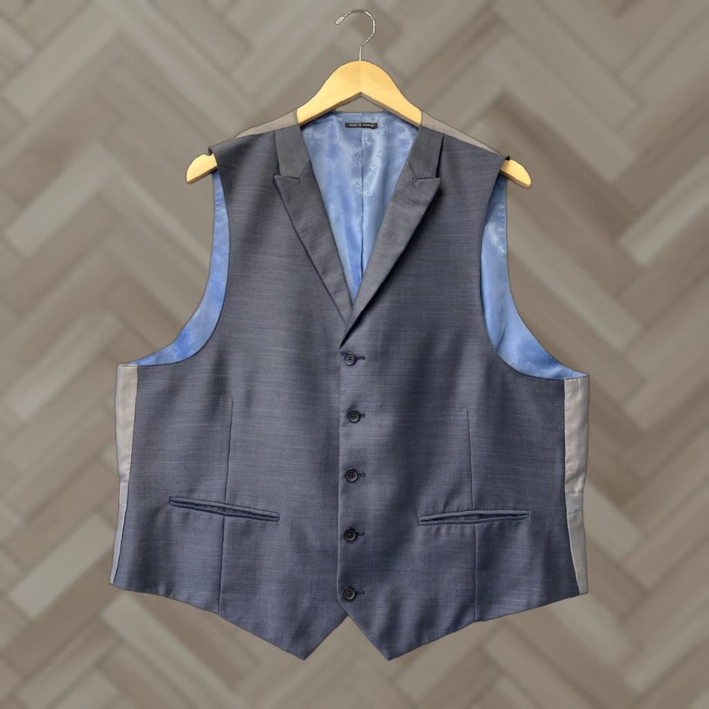 Vintage Steve Harvey Men’s Regular Suit Seperate Vest Waistcoat Indigo Blue XL 137-41 / Size US XL / EU 56 / 4 - 1 Thumbnail