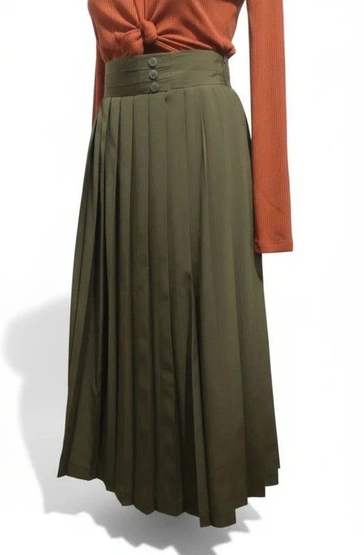 Other Authentic Vintage ANNY BLATT Paris Pleated Skirt 80s French Size 28" / US 6 / IT 42 - 1 Thumbnail