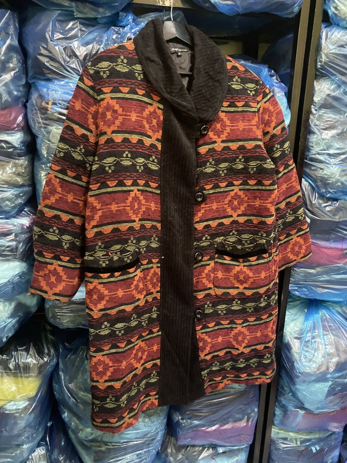 Vintage VINTAGE NAVAJO MOTIVE LONG COAT Size M / US 6-8 / IT 42-44 - 7 Thumbnail