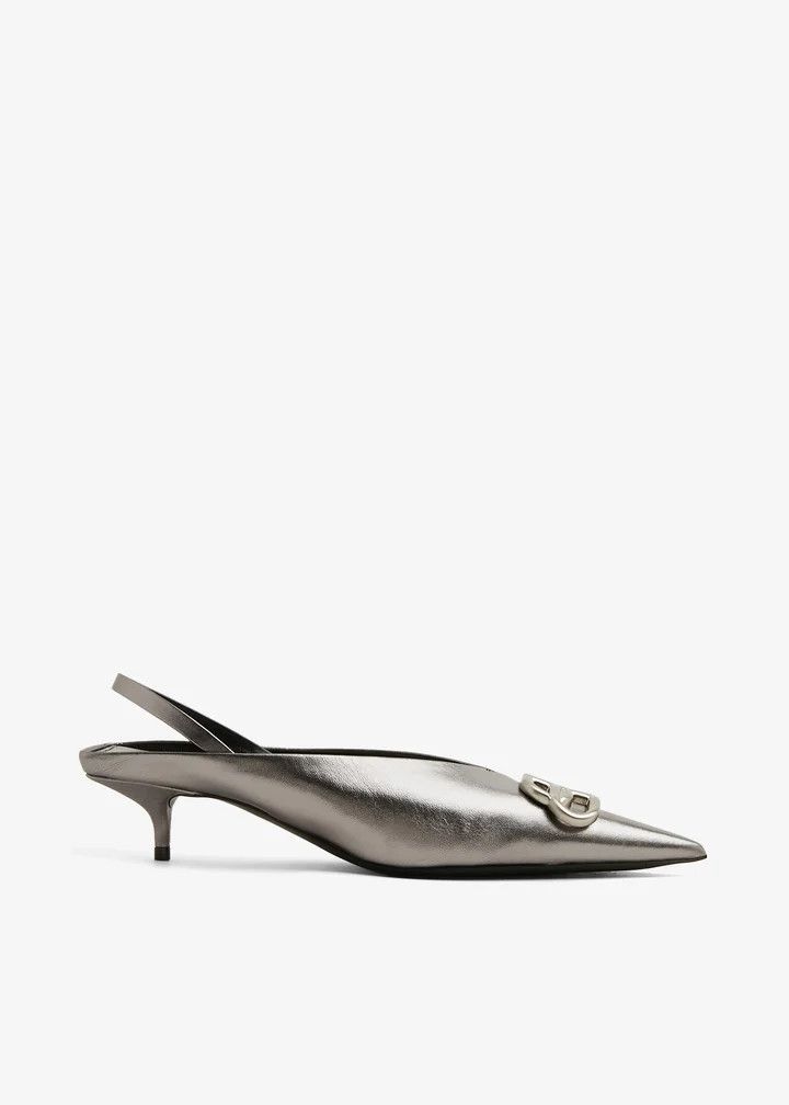 Balenciaga o1s1rm1225 Square Knife BB 40mm Slingback Metallic Size US 6 / IT 36 - 1 Thumbnail