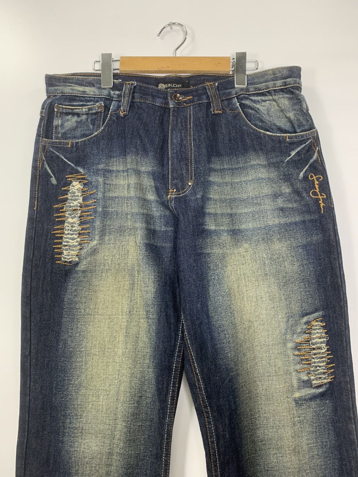 Sean John × Vintage Sean John distress denim Size US 36 / EU 52 - 2 Thumbnail