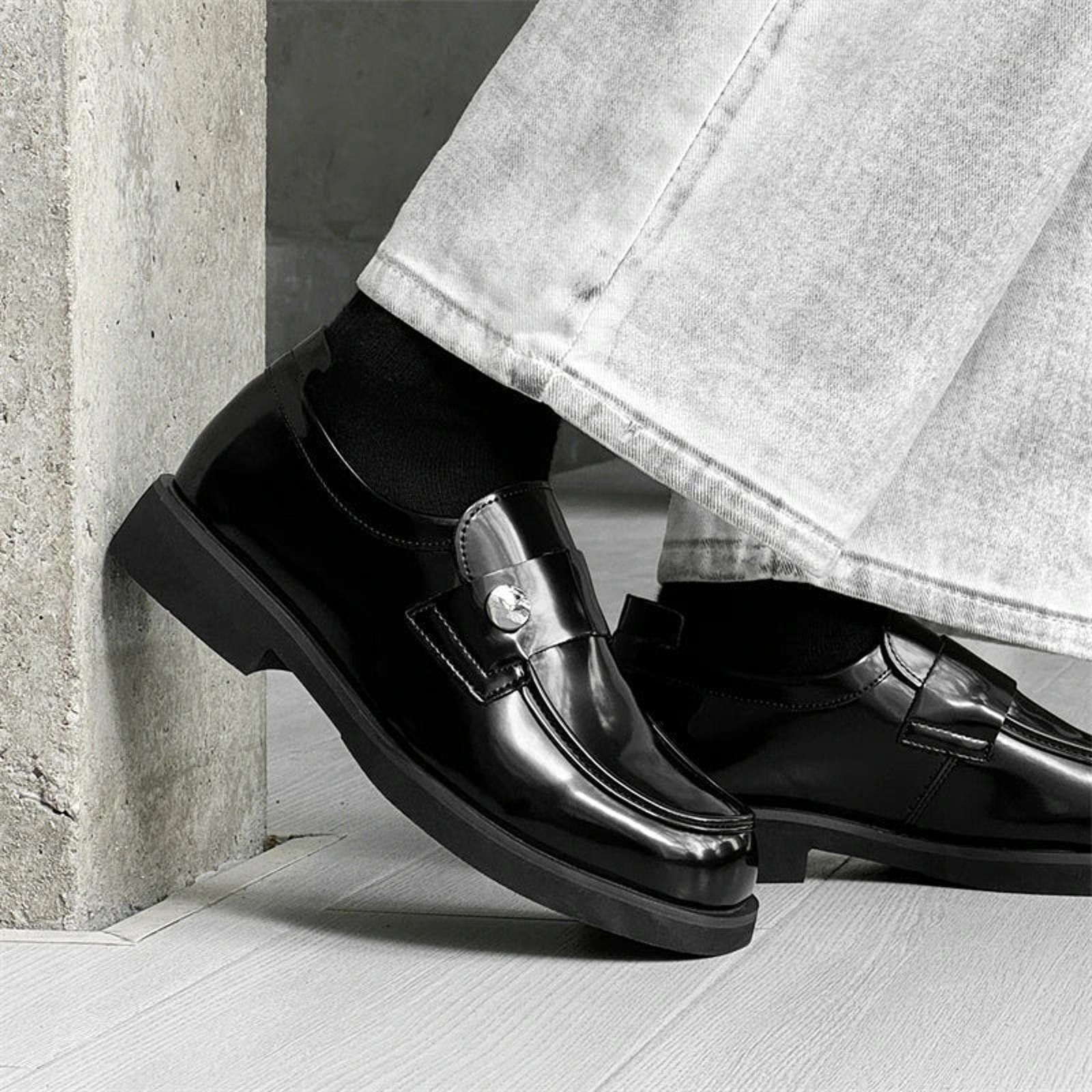 Leather Patent Box Toe Loafers Size US 11 / EU 44 - 1 Thumbnail