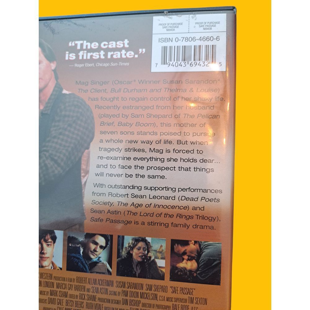 Other Safe Passage DVD Susan Sarandon Sam Shepard 1994 Drama Movie Size ONE SIZE - 5 Thumbnail