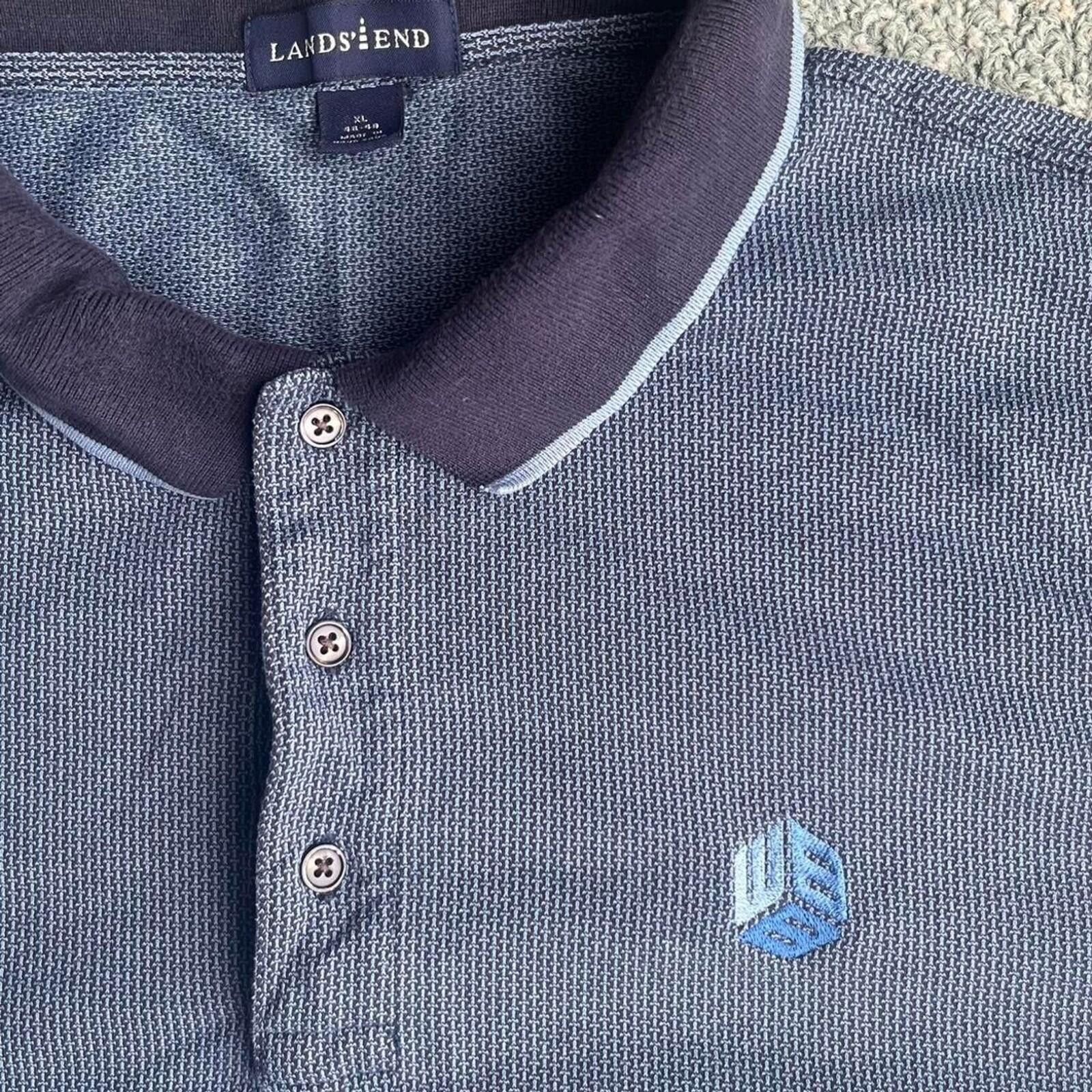 Lands' End Vintage Lands End Collared Polo Shirt Embroidered Logo Size US L / EU 52-54 / 3 - 3 Thumbnail