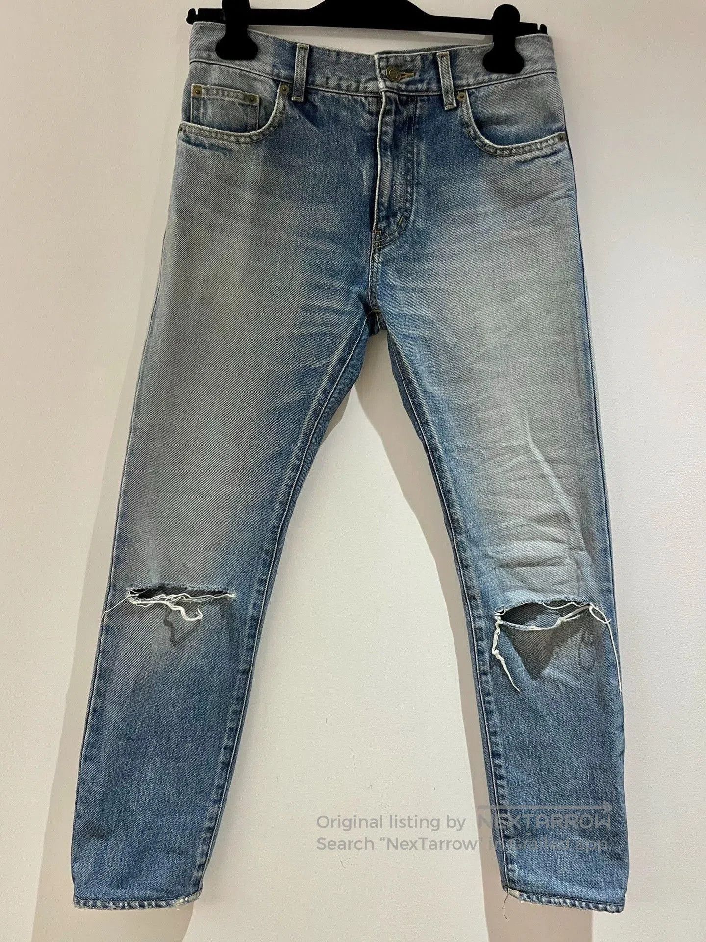 Saint Laurent Paris Blue Ripped Denim Jeans Size 28. Size US 28 / EU 44 - 1 Thumbnail
