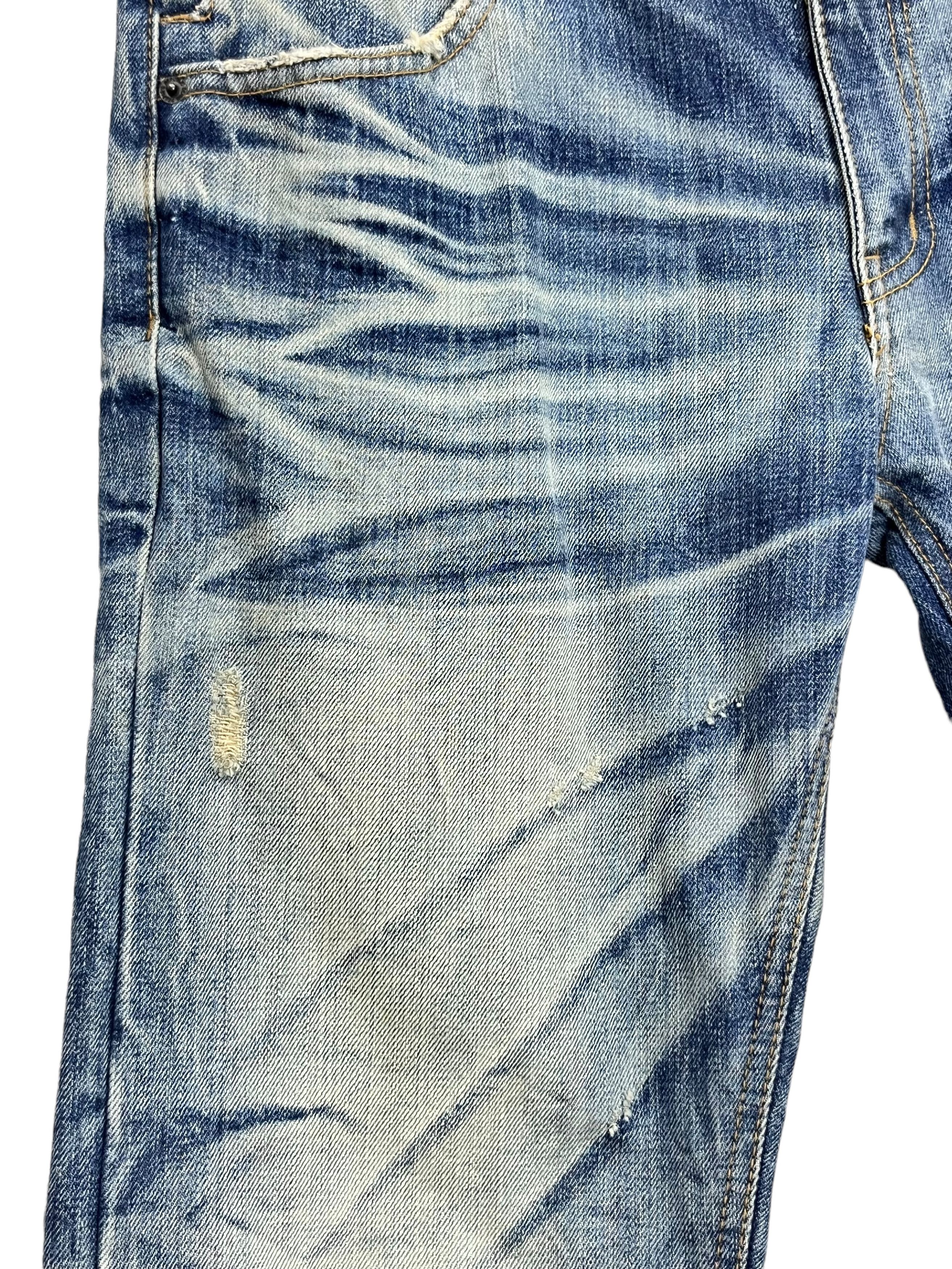 Japanese Brand × Seditionaries FYE🔥90's IMPROVES Distressed Mud Blue Wash Punk Flare Size US 32 / EU 48 - 5 Thumbnail