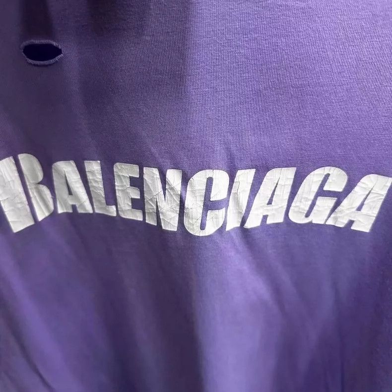 Balenciaga Balenciaga Purple Destruction Short Sleeve Size US L / EU 52-54 / 3 - 3 Thumbnail