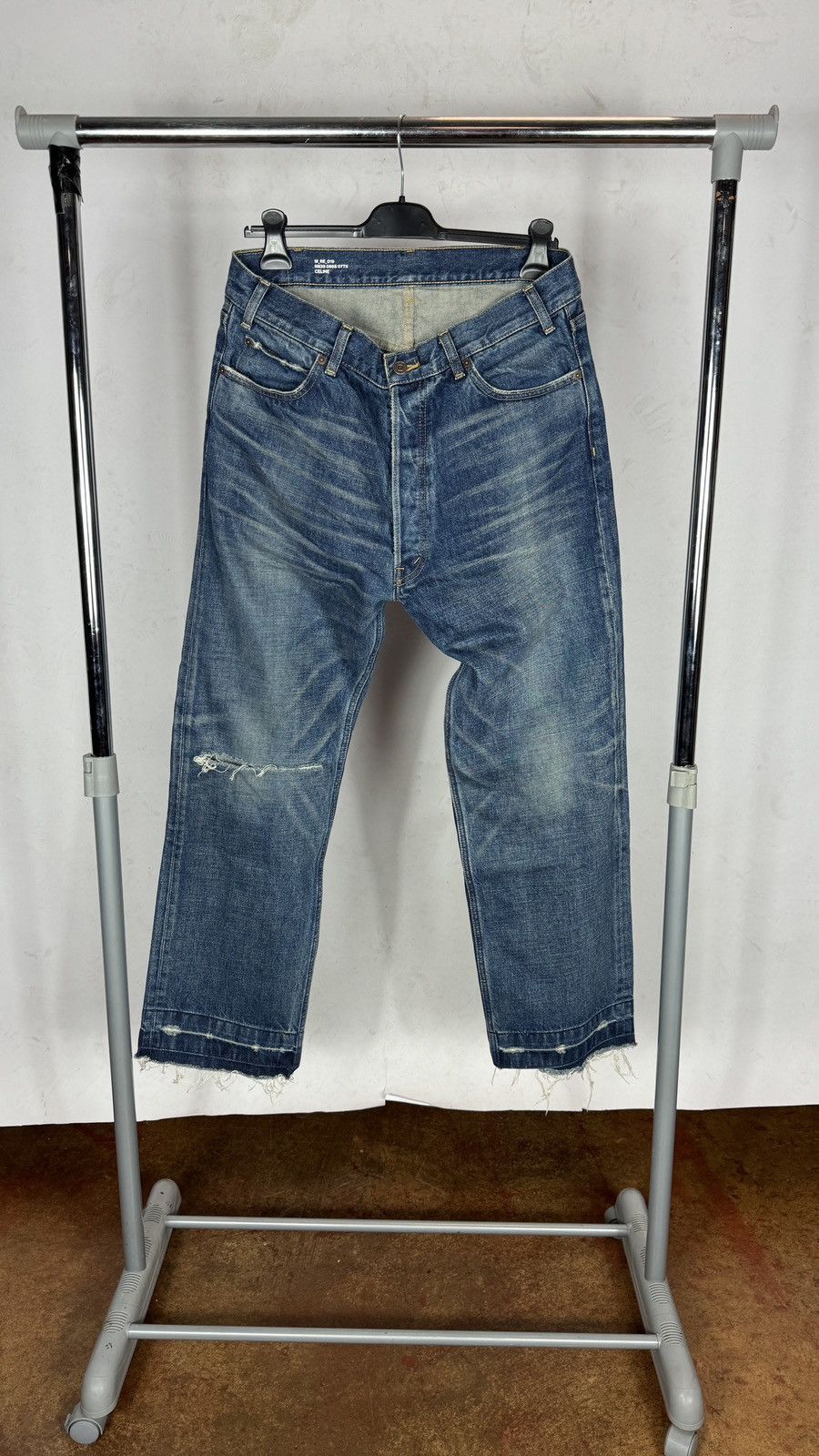 Celine Wesley Straight Leg Distressed Jeans Size 32 | Grailed